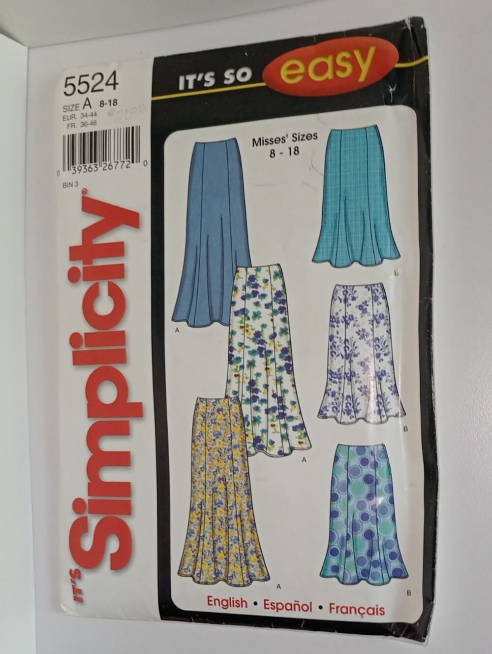 Simplicity #5524 Sewing Pattern Misses' Sizes 8-18 Uncut